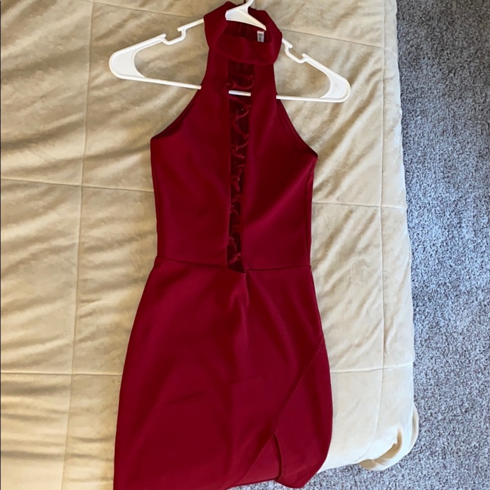 Red slim dress